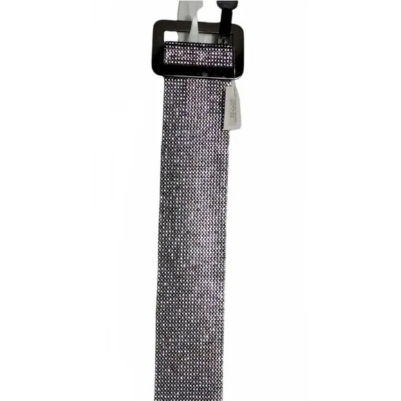 Full Rhinestone Crystal Mesh Pave Wide Belt Gold Black Silver Adjustable Womens main image 12